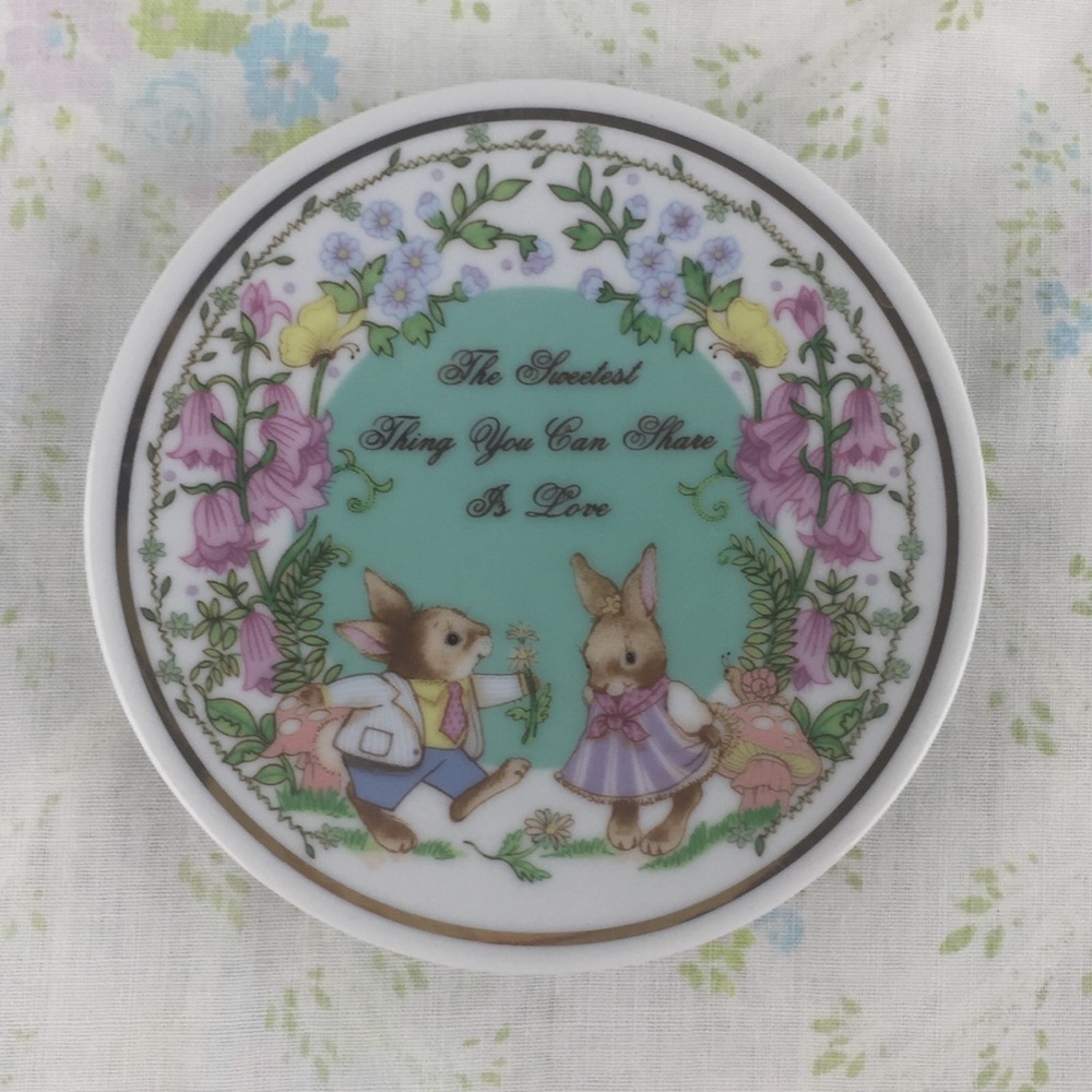 Vintage Enesco Baby Bunny Plate